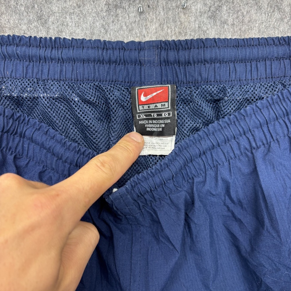 Vintage Y2K Nike Team Jogger Track Pants Men's XL Blue Striped Swoosh Pockets - Picture 4 of 9